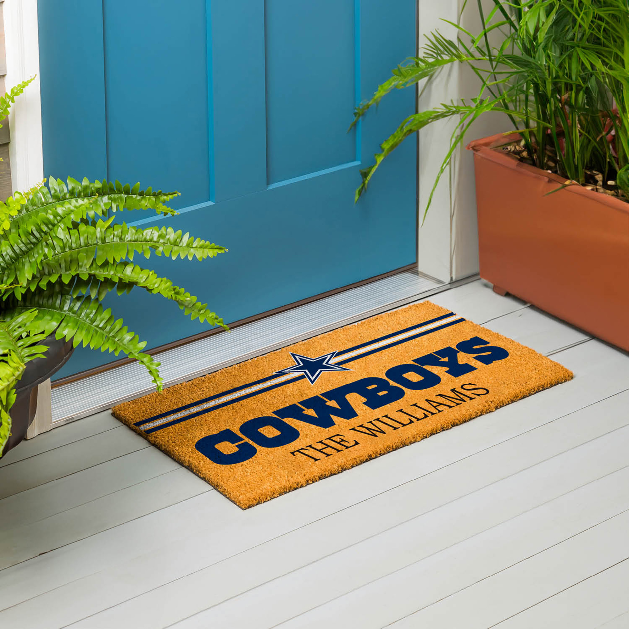 Dallas Cowboys 28" x 16" Personalized Team Logo Outdoor Coir Mat