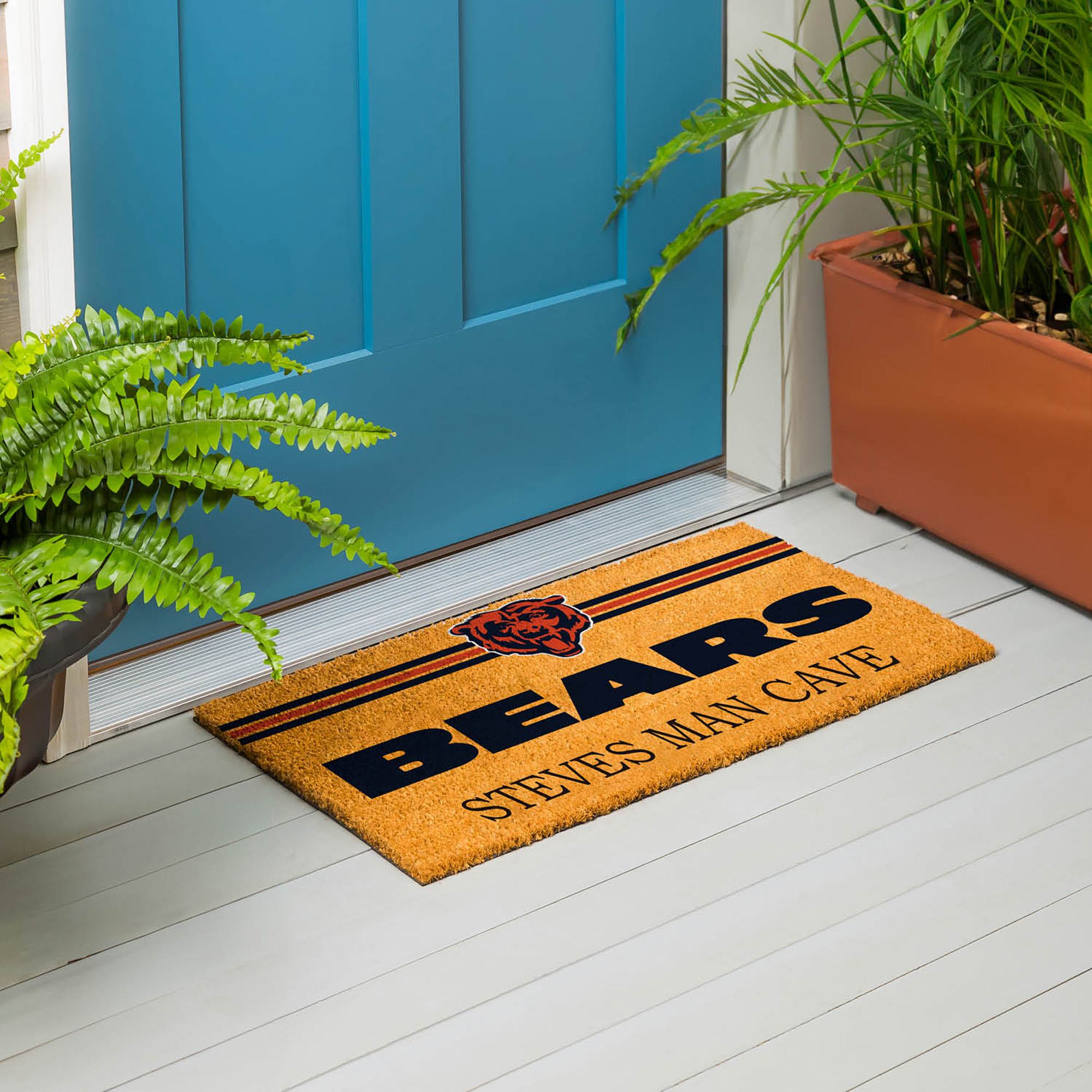 Chicago Bears 28" x 16" Personalized Team Logo Outdoor Coir Mat