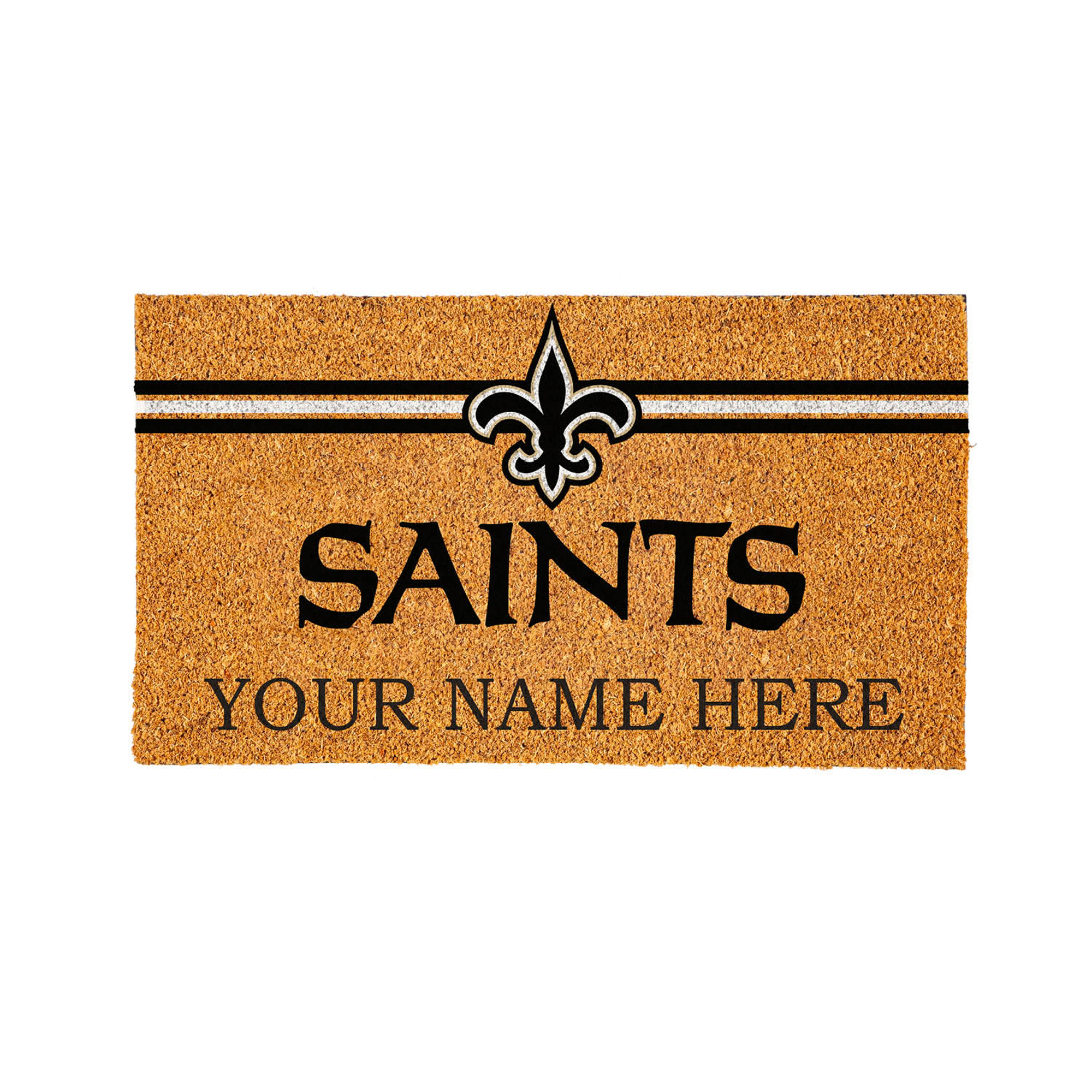 New Orleans Saints 28" x 16" Personalized Team Logo Outdoor Coir Mat