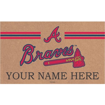 Atlanta Braves 28" x 16" Personalized Team Logo Outdoor Coir Mat