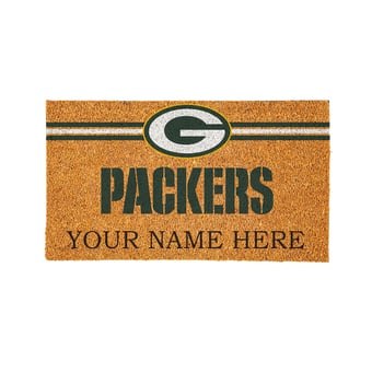 Green Bay Packers 28" x 16" Personalized Team Logo Outdoor Coir Mat