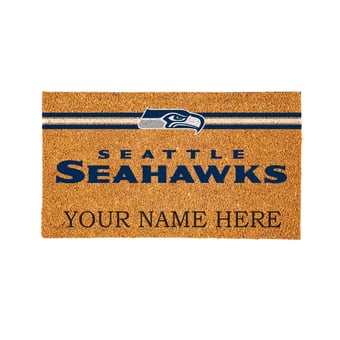 Seattle Seahawks 28" x 16" Personalized Team Logo Outdoor Coir Mat