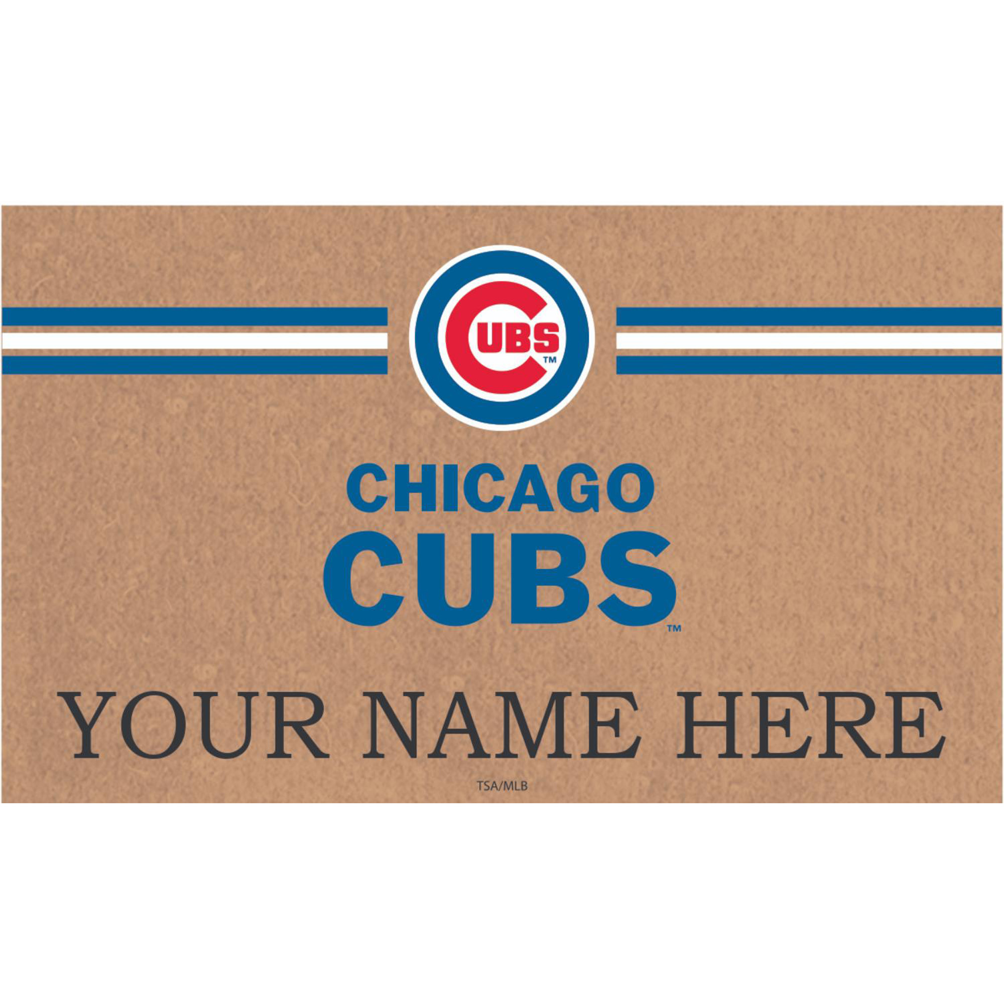 Chicago Cubs 28" x 16" Personalized Team Logo Outdoor Coir Mat