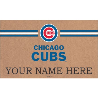 Chicago Cubs 28" x 16" Personalized Team Logo Outdoor Coir Mat