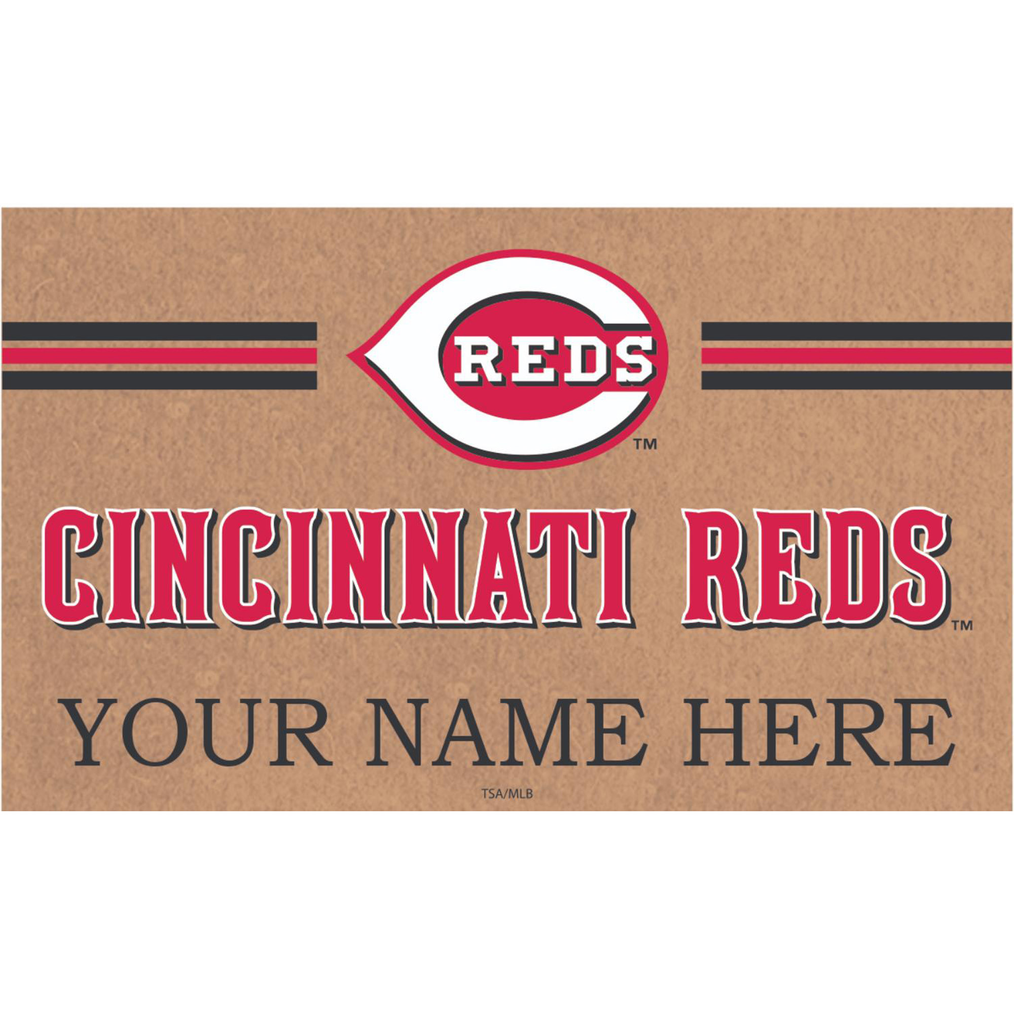 Cincinnati Reds 28" x 16" Personalized Team Logo Outdoor Coir Mat