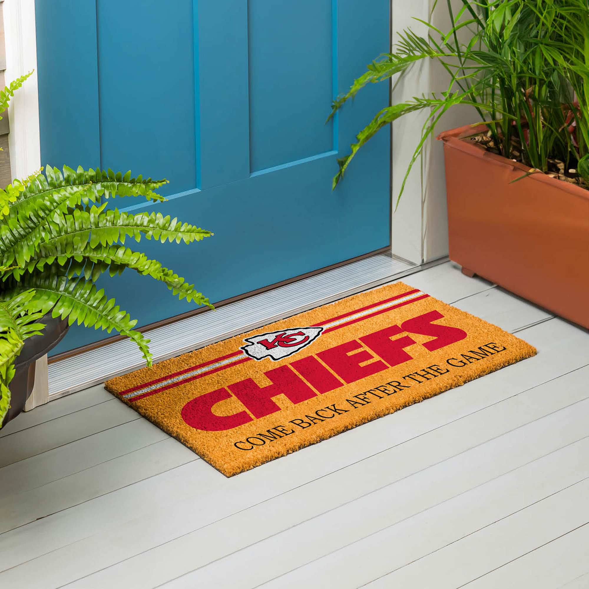 Kansas City Chiefs 28" x 16" Personalized Team Logo Outdoor Coir Mat