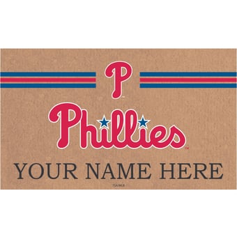 Philadelphia Phillies 28" x 16" Personalized Team Logo Outdoor Coir Mat