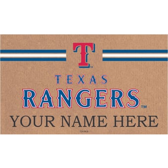Texas Rangers 28" x 16" Personalized Team Logo Outdoor Coir Mat