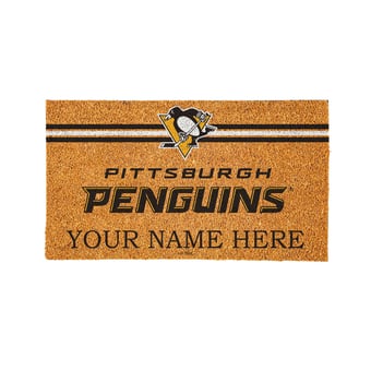 Pittsburgh Penguins 28" x 16" Personalized Team Logo Outdoor Coir Mat