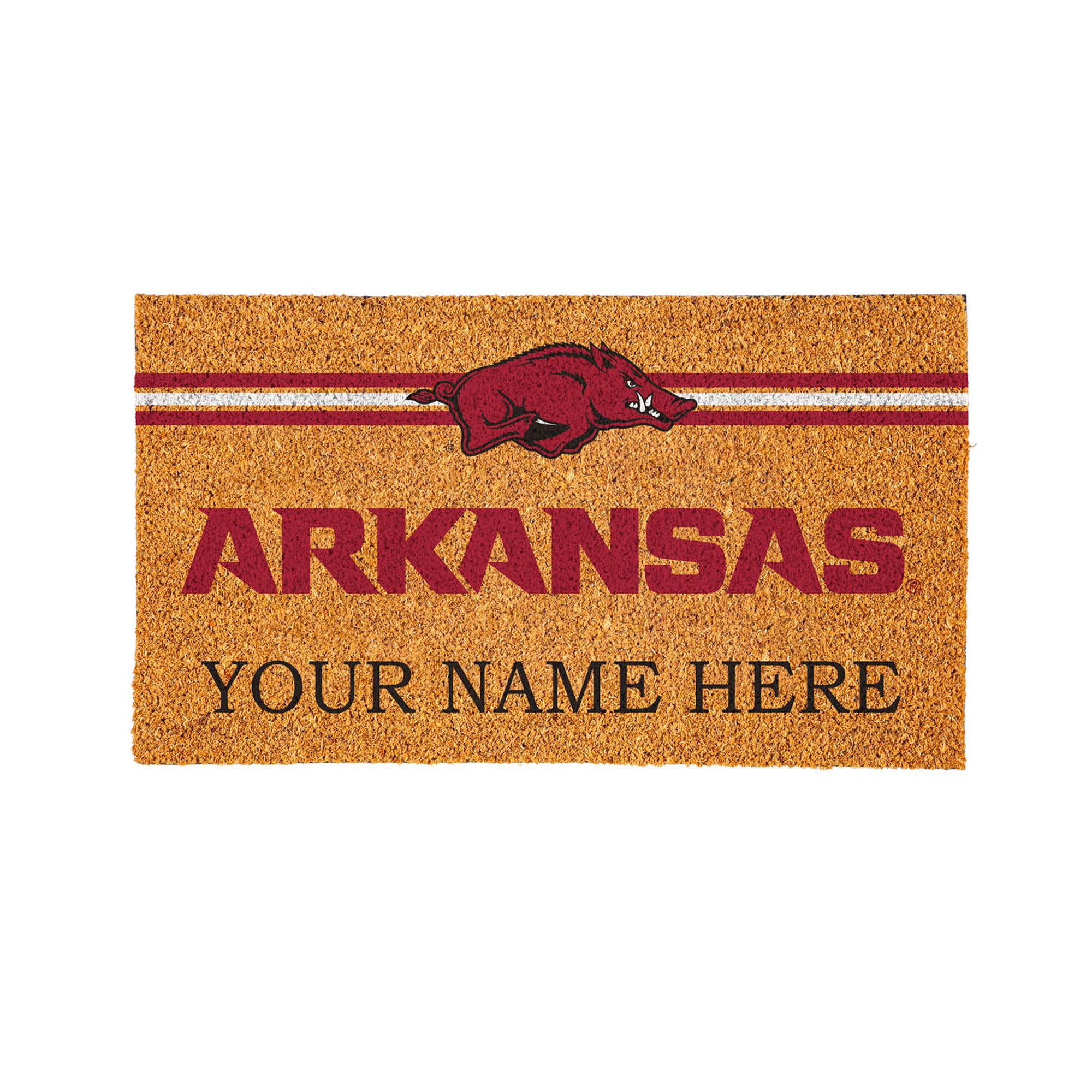 Arkansas Razorbacks 28" x 16" Personalized Team Logo Outdoor Coir Mat