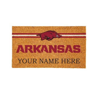 Arkansas Razorbacks 28" x 16" Personalized Team Logo Outdoor Coir Mat