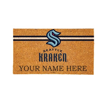 Seattle Kraken 28" x 16" Personalized Team Logo Outdoor Coir Mat
