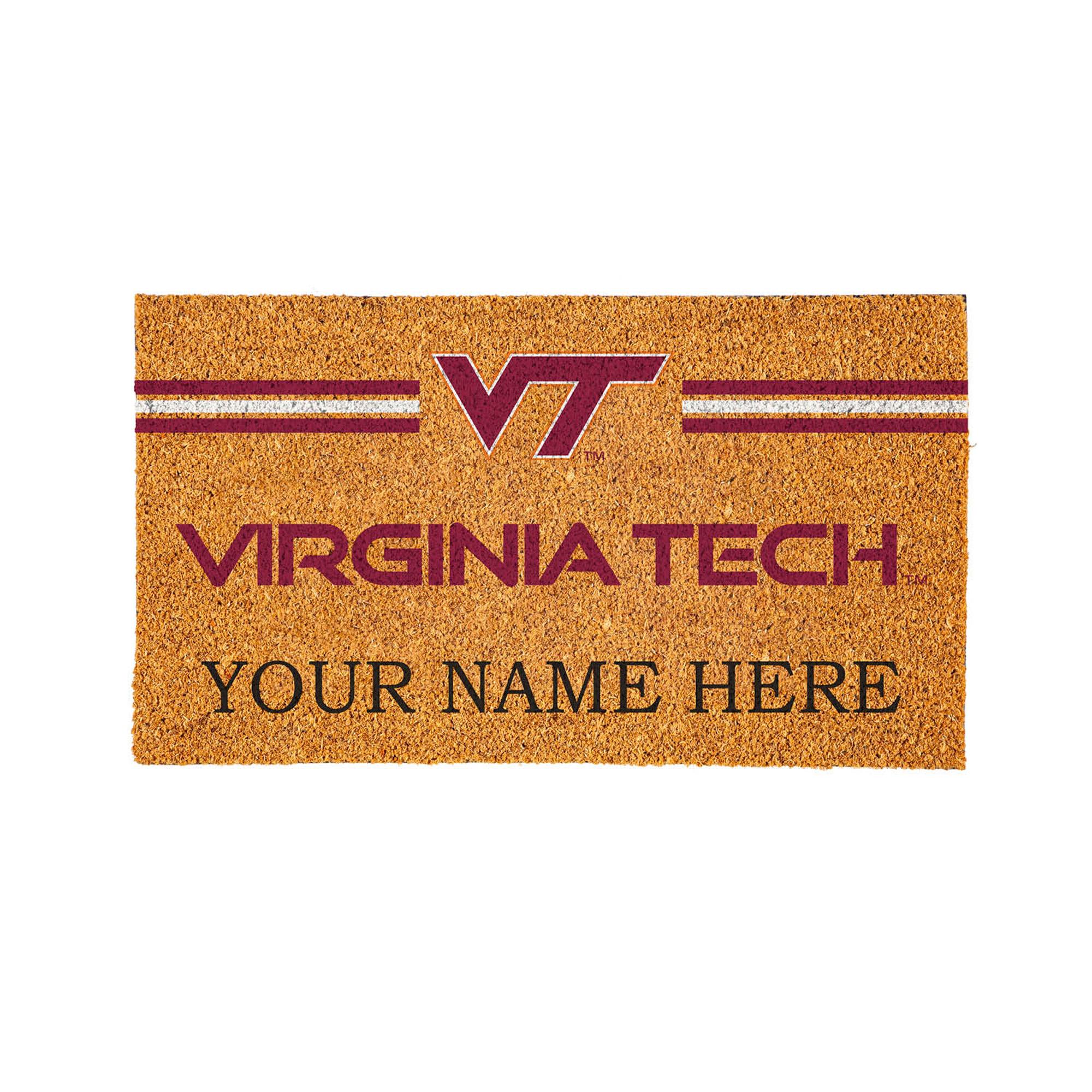 Virginia Tech Hokies 28" x 16" Personalized Team Logo Outdoor Coir Mat