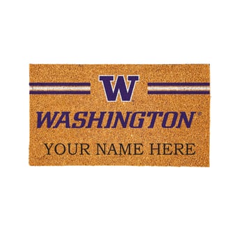 Washington Huskies 28" x 16" Personalized Team Logo Outdoor Coir Mat
