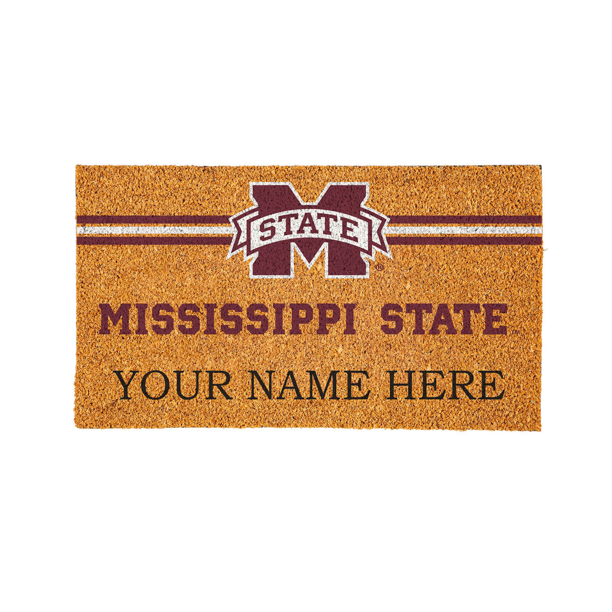 Mississippi State Bulldogs 28" x 16" Personalized Team Logo Outdoor Coir Mat