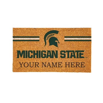 Michigan State Spartans 28" x 16" Personalized Team Logo Outdoor Coir Mat