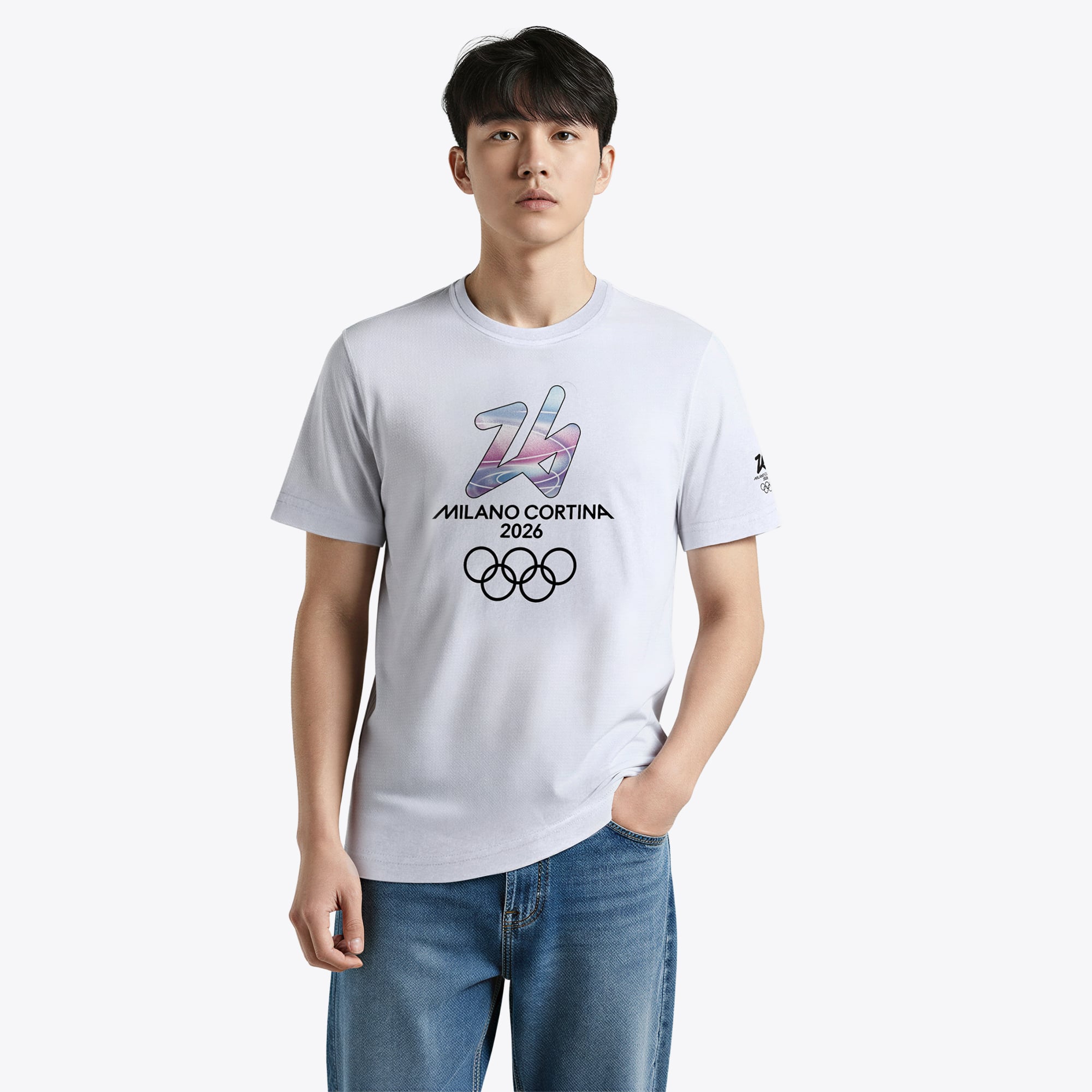 Maglietta grafica Milano Cortina 2026 Olympics Marvel Embrace - Bianco