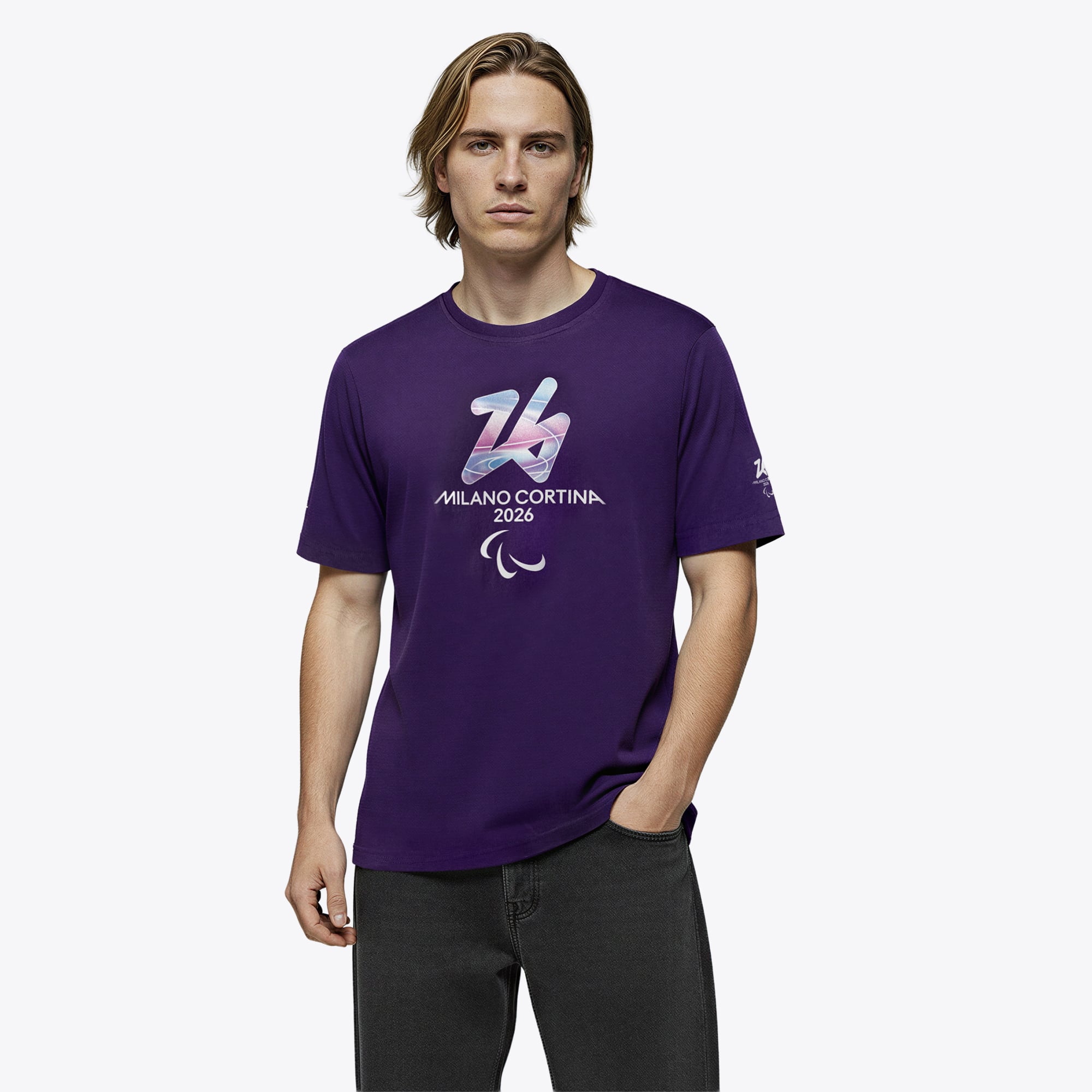 Maglietta Grafica Milano Cortina 2026 Paralympics Marvel Embrace - Viola