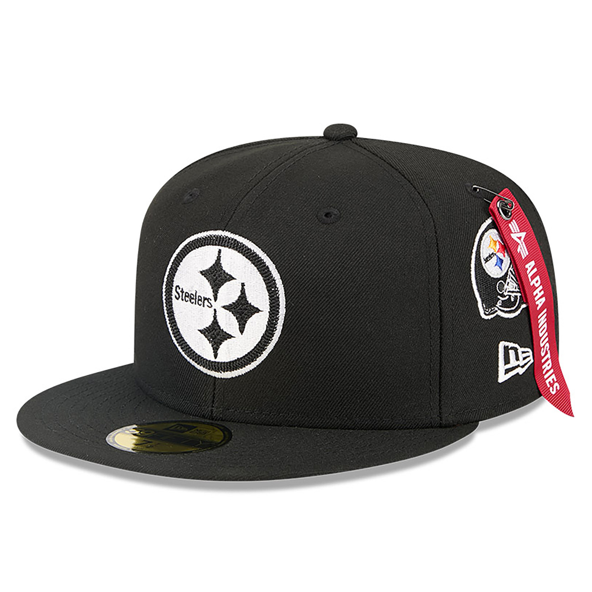 Men's New Era x Alpha Industries Black Pittsburgh Steelers 59FIFTY Fitted Hat