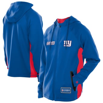Men's New Era  Royal New York Giants Combine Authentic Raglan Scuba Full-Zip Hoodie