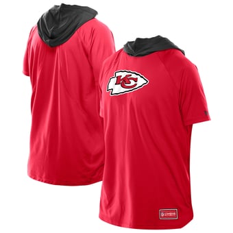 Men's New Era  Red Kansas City Chiefs Combine Authentic Hooded Raglan Short-Sleeve T-Shirt