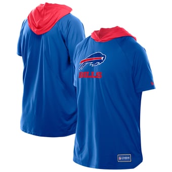 Men's New Era  Royal Buffalo Bills Combine Authentic Hooded Raglan Short-Sleeve T-Shirt