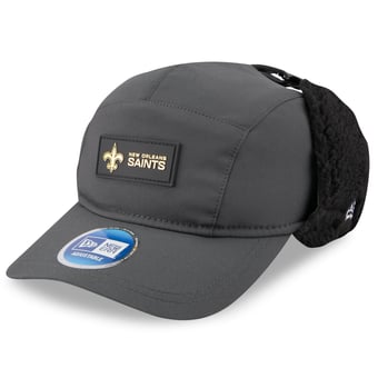 Men's New Era Charcoal New Orleans Saints 2025 Sideline Cold Weather Runner Dog Ear Adjustable Hat