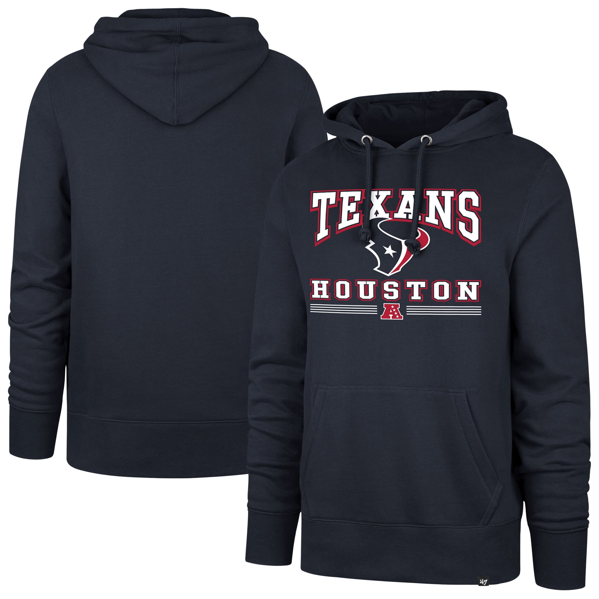 Men’s ’47 Navy Houston Texans Packed House Headline Pullover Hoodie Men’s ’47 Navy Houston Texans Packed House Headline Pullover Hoodie