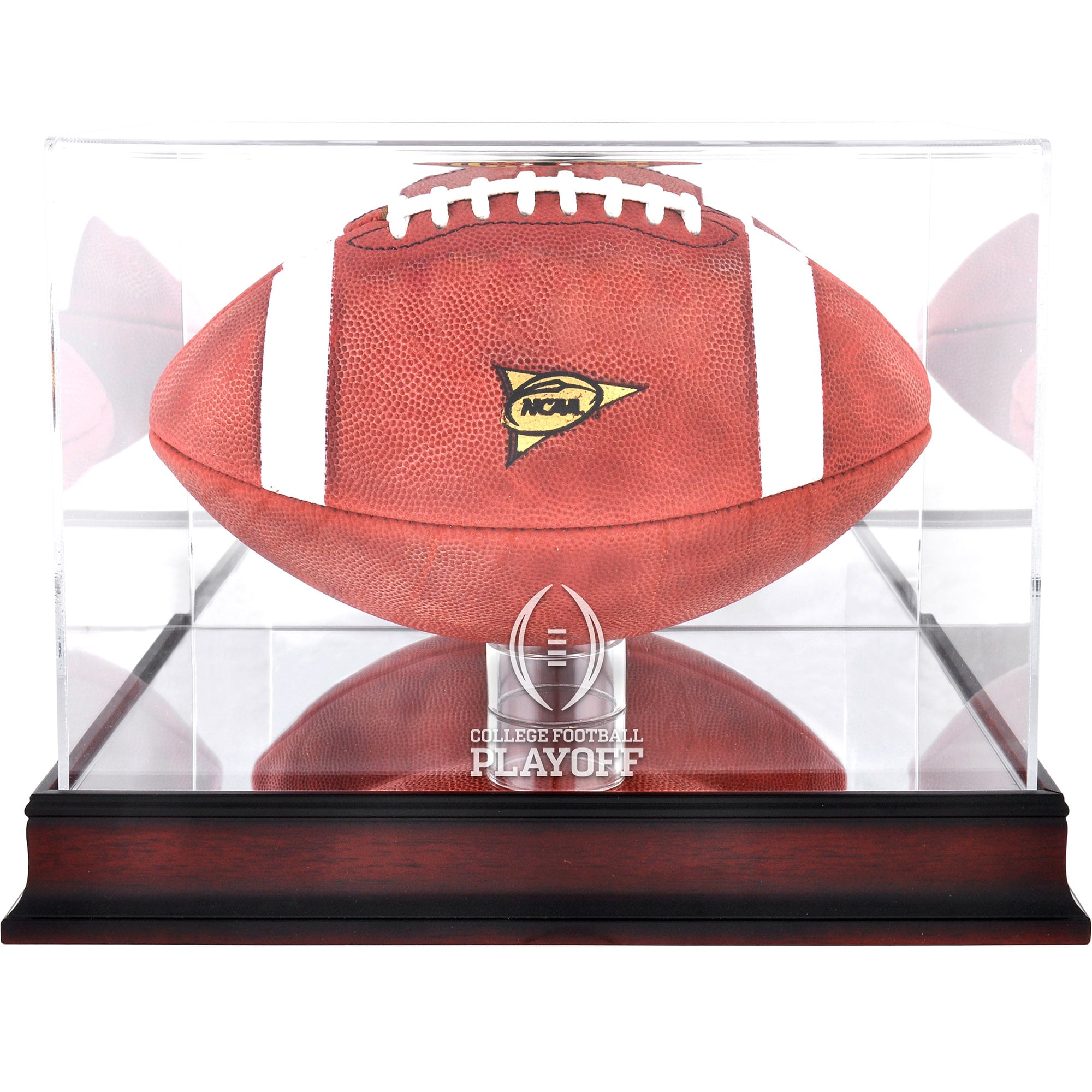 College Football Playoff Mahogany Football Display Case
