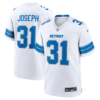 Men's Nike Kerby Joseph White Detroit Lions Game Jersey