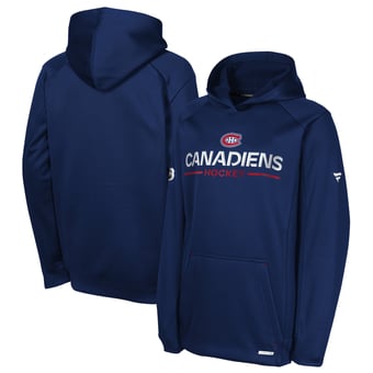 Youth Fanatics Navy Montreal Canadiens Authentic Pro Rink Raglan Hoodie