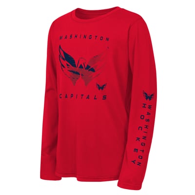 Youth Outerstuff Red Washington Capitals Seize the Win Long Sleeve T-Shirt