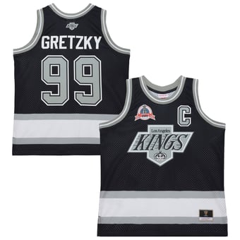 Unisex Mitchell & Ness Wayne Gretzky Black Los Angeles Kings Maxxed Out Fashion Basketball Jersey