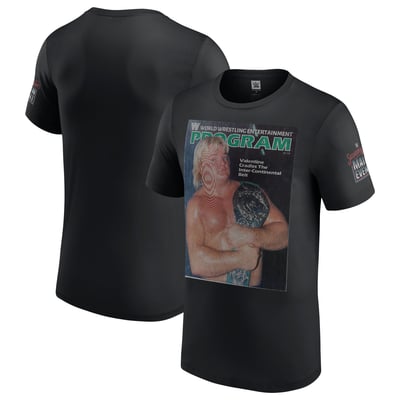 Men's Black Greg Valentine Saturday Night's Main Event Program T-Shirt