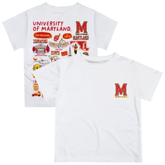 Youth Vive La Fete  White Maryland Terrapins Impressions Artwork T-Shirt
