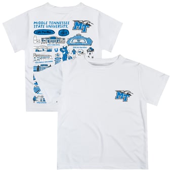 Youth Vive La Fete  White MTSU Blue Raiders Impressions Artwork T-Shirt