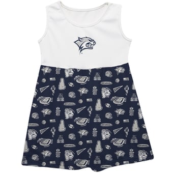 Girls Youth Vive La Fete  Navy New Hampshire Wildcats Impressions Artwork Tank Top Dress
