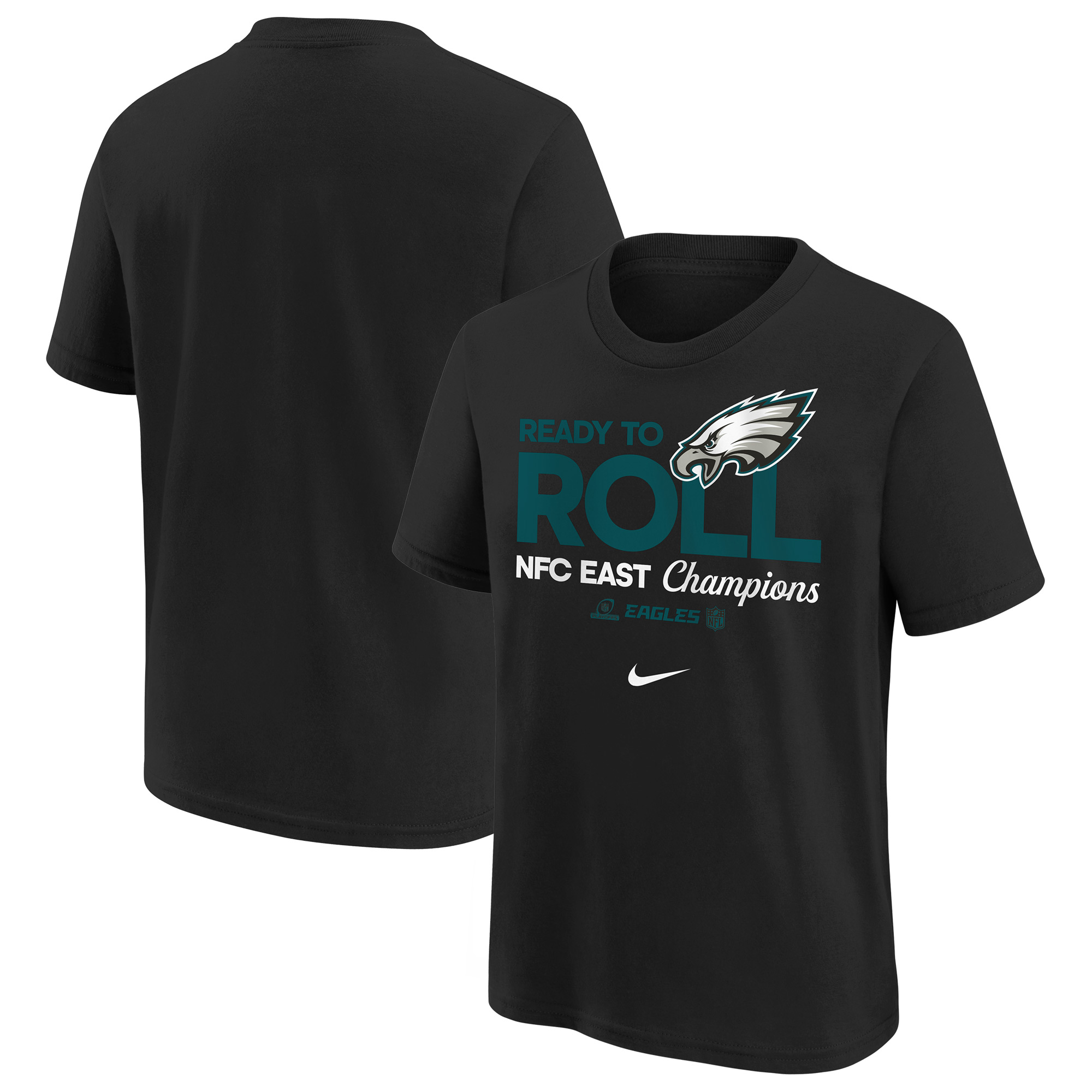 Youth Nike Black Philadelphia Eagles 2024 NFC East Division Champions Locker Room Trophy Collection T-Shirt