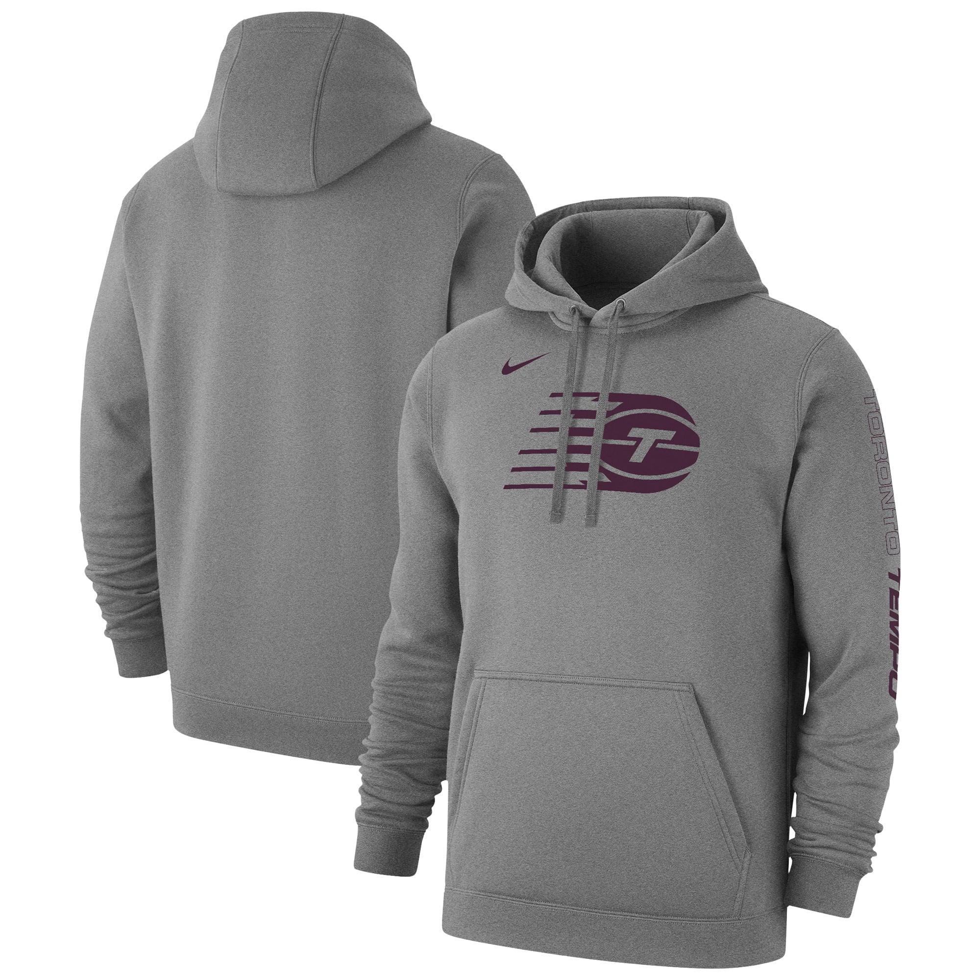 Unisex Nike  Gray Toronto Tempo Logo Club Fleece Pullover Hoodie