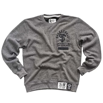 Men's Roots of Fight  Gray San Francisco Dons 1955 NCAA Men's Basketball National Champions Tri-Blend Crewneck Sweatshirt