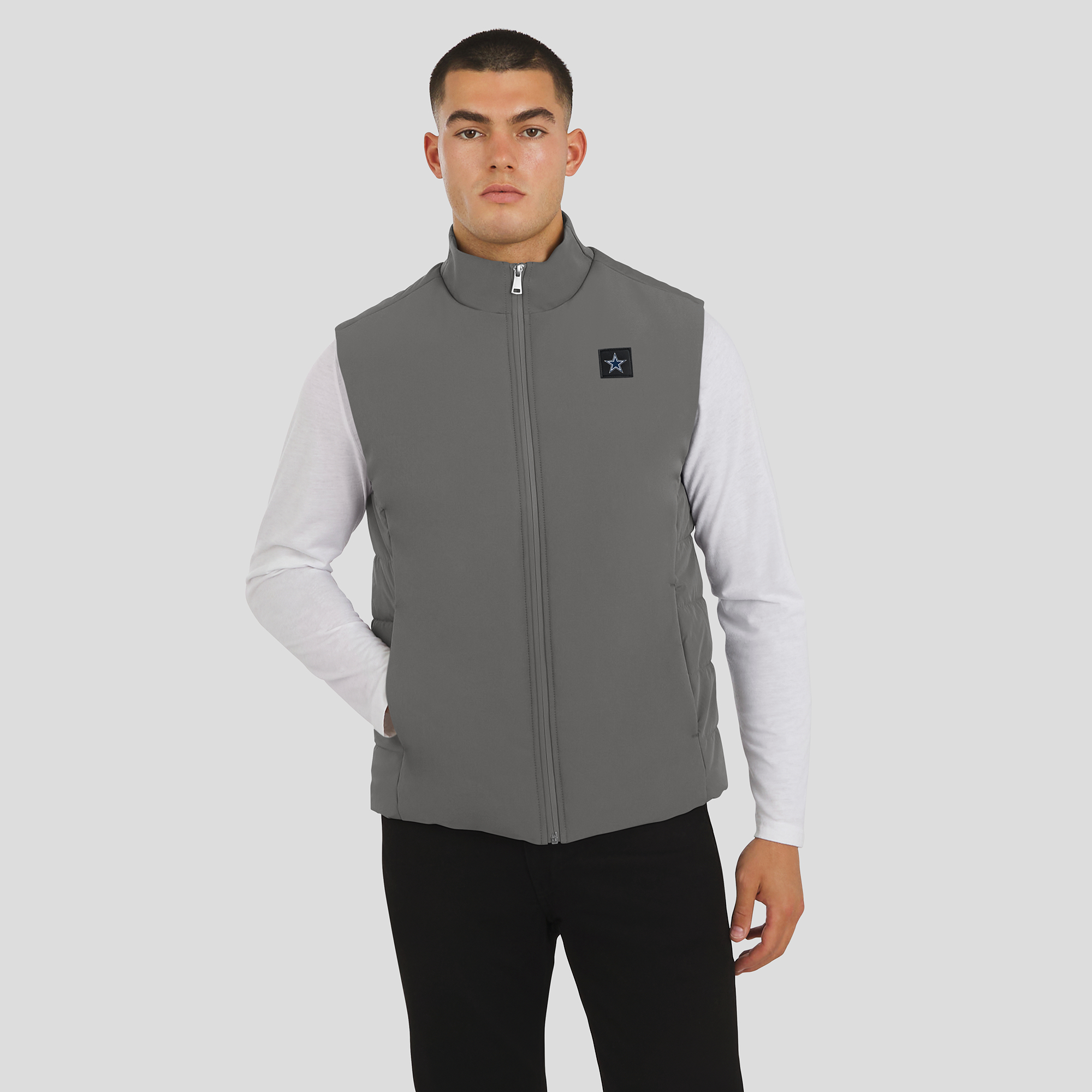 Men's J. Palmer Gray Dallas Cowboys Front Office Full-Zip Vest