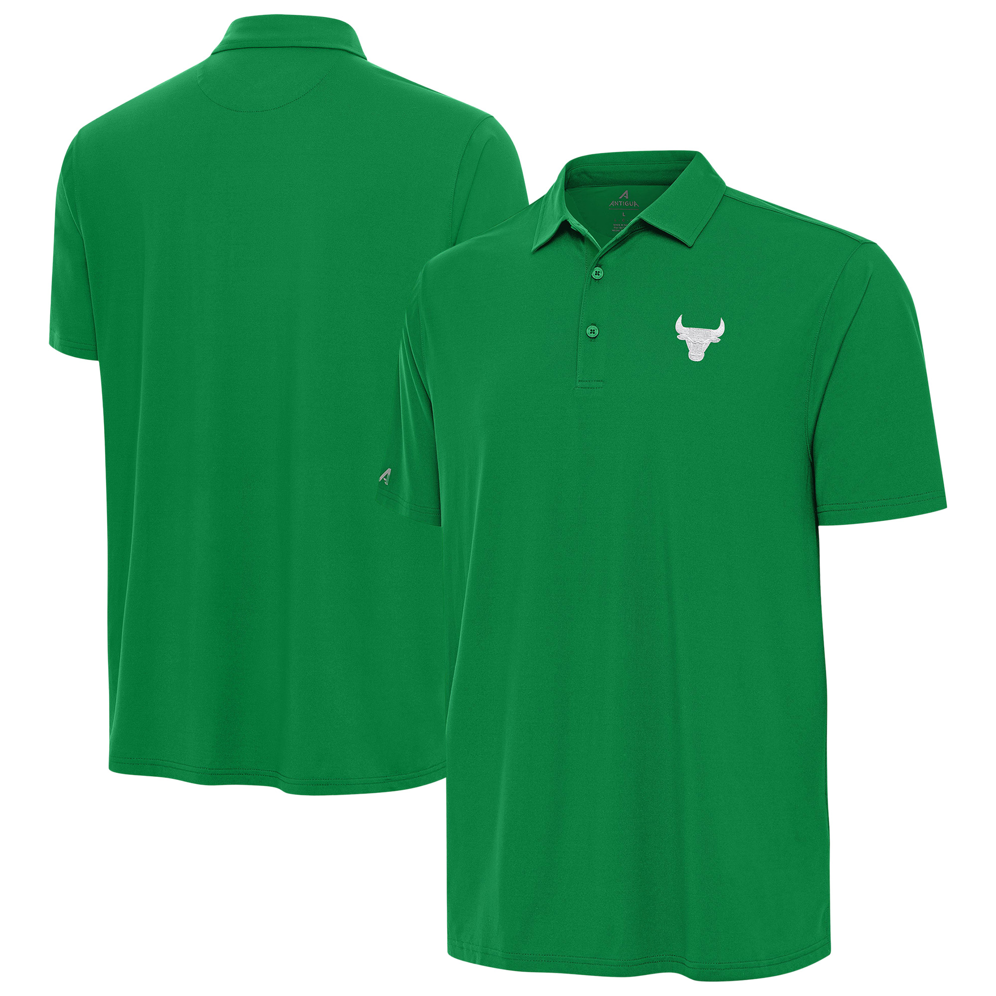 Men's Antigua Kelly Green Chicago Bulls St. Patrick's Day Era Polo