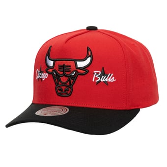 Men's Mitchell & Ness  Red/Black Chicago Bulls Stars Core Pro Pinch Adjustable Hat