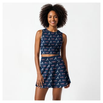 Women's Concepts Sport  Navy Atlanta Braves Knit Tank Top & Skort Set