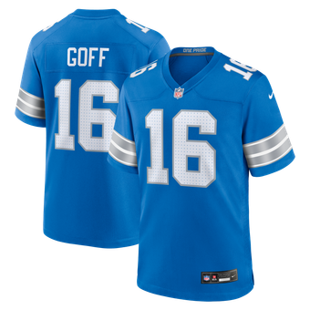 Men's Nike Jared Goff Blue Detroit Lions Team Game Jersey