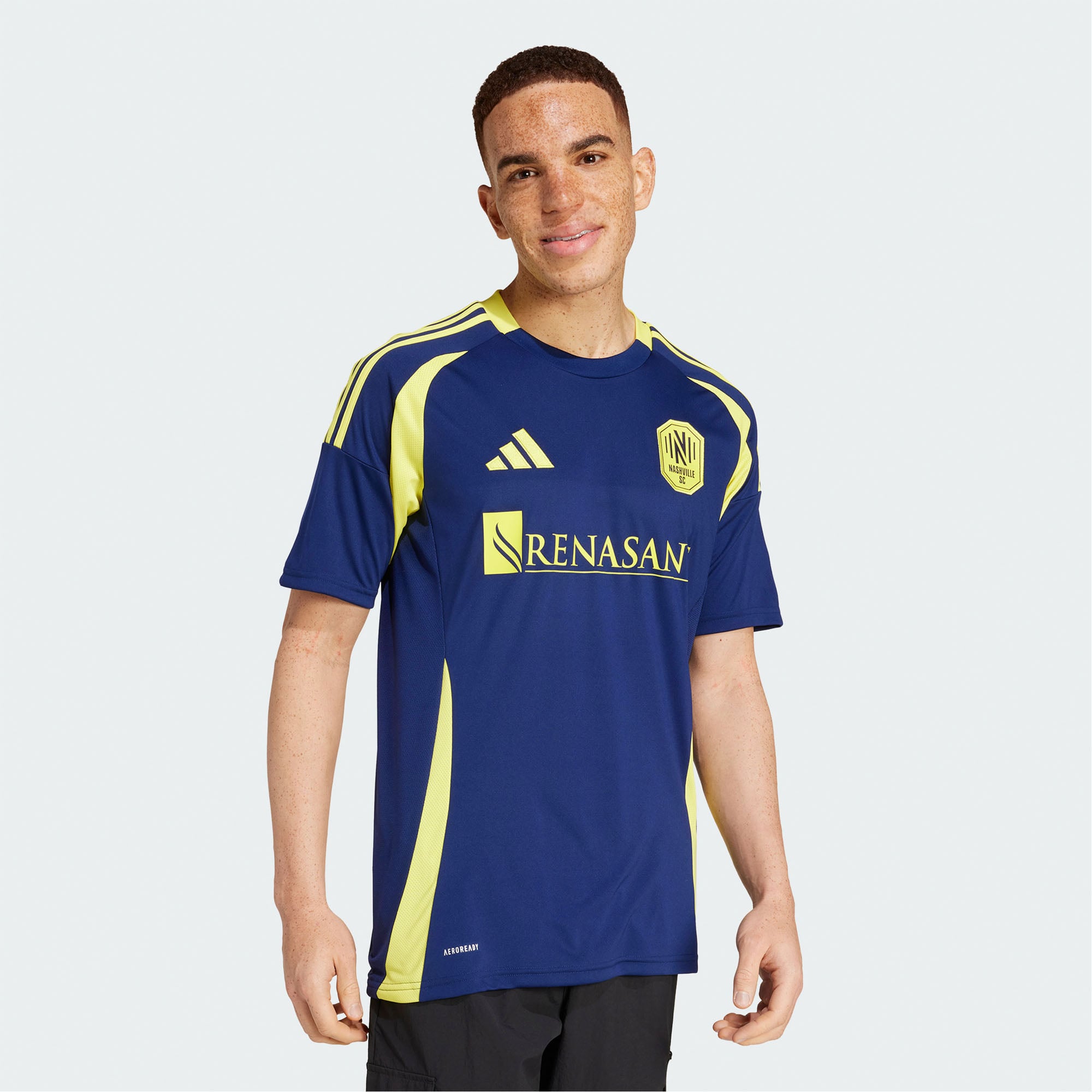 Men's adidas Navy Nashville SC 2025 The Heart of Nashville Kit Replica Jersey