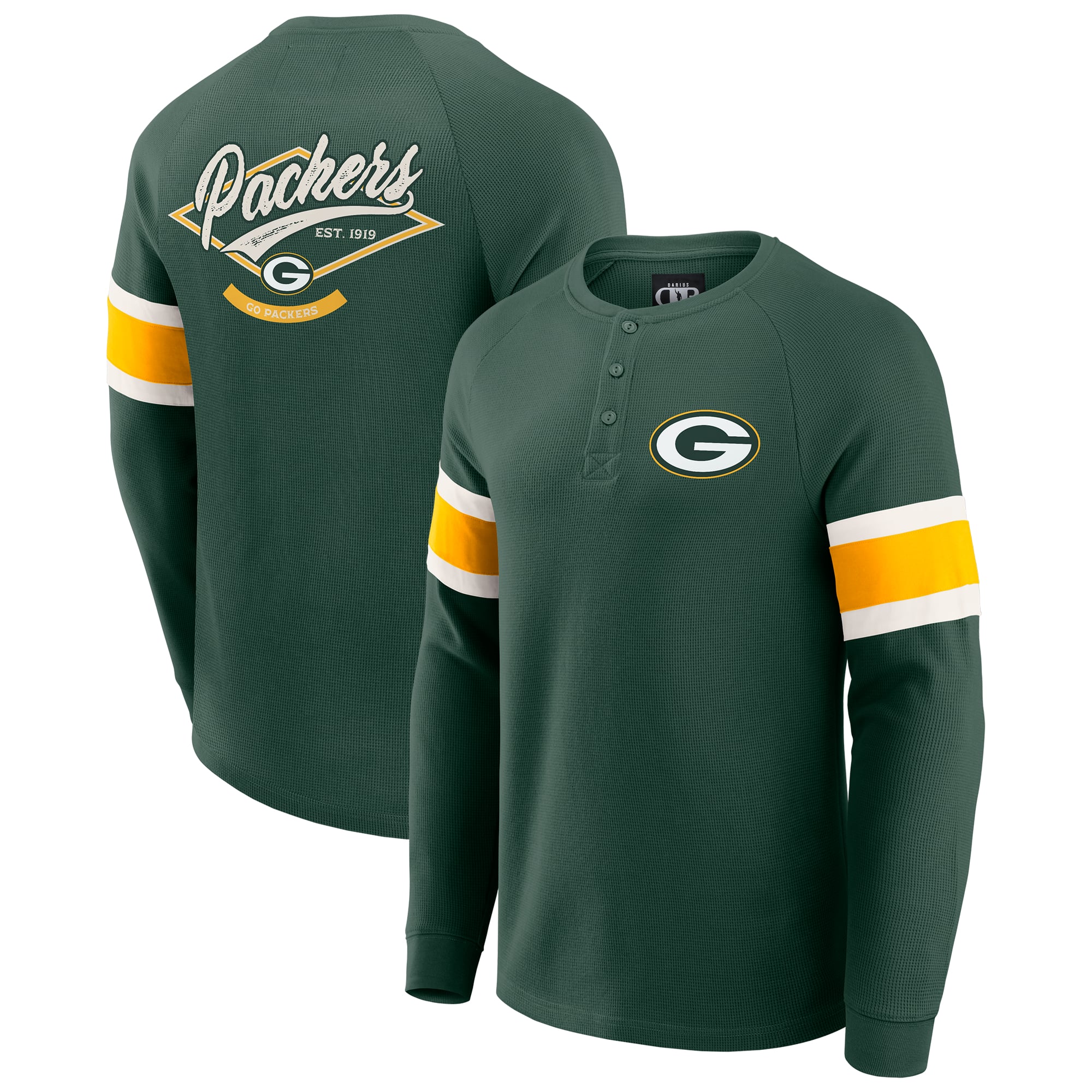 Chaleco de manga larga con cuello henley de punto gofrado Darius Rucker de los Green Bay Packers - Hombre