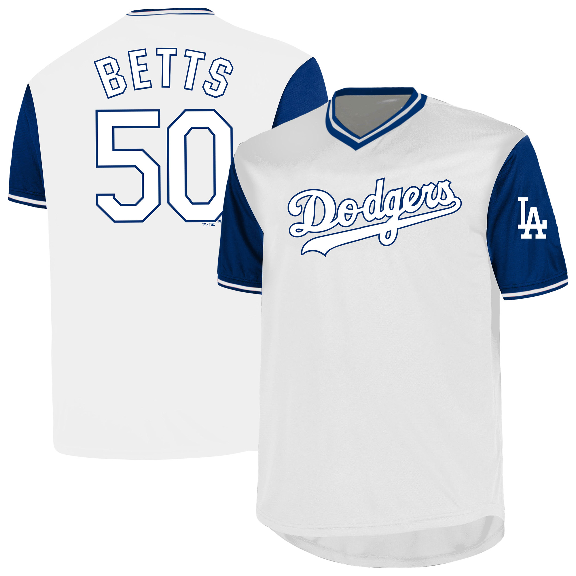 Men's Profile Mookie Betts White Los Angeles Dodgers Big & Tall Name & Number Jersey