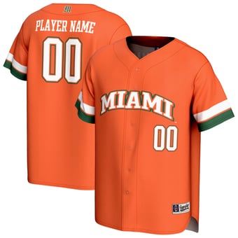 Men's GameDay Greats  Orange Miami Hurricanes Lightweight Collegiate Baseball NIL Pick-A-Player Fashion Jersey