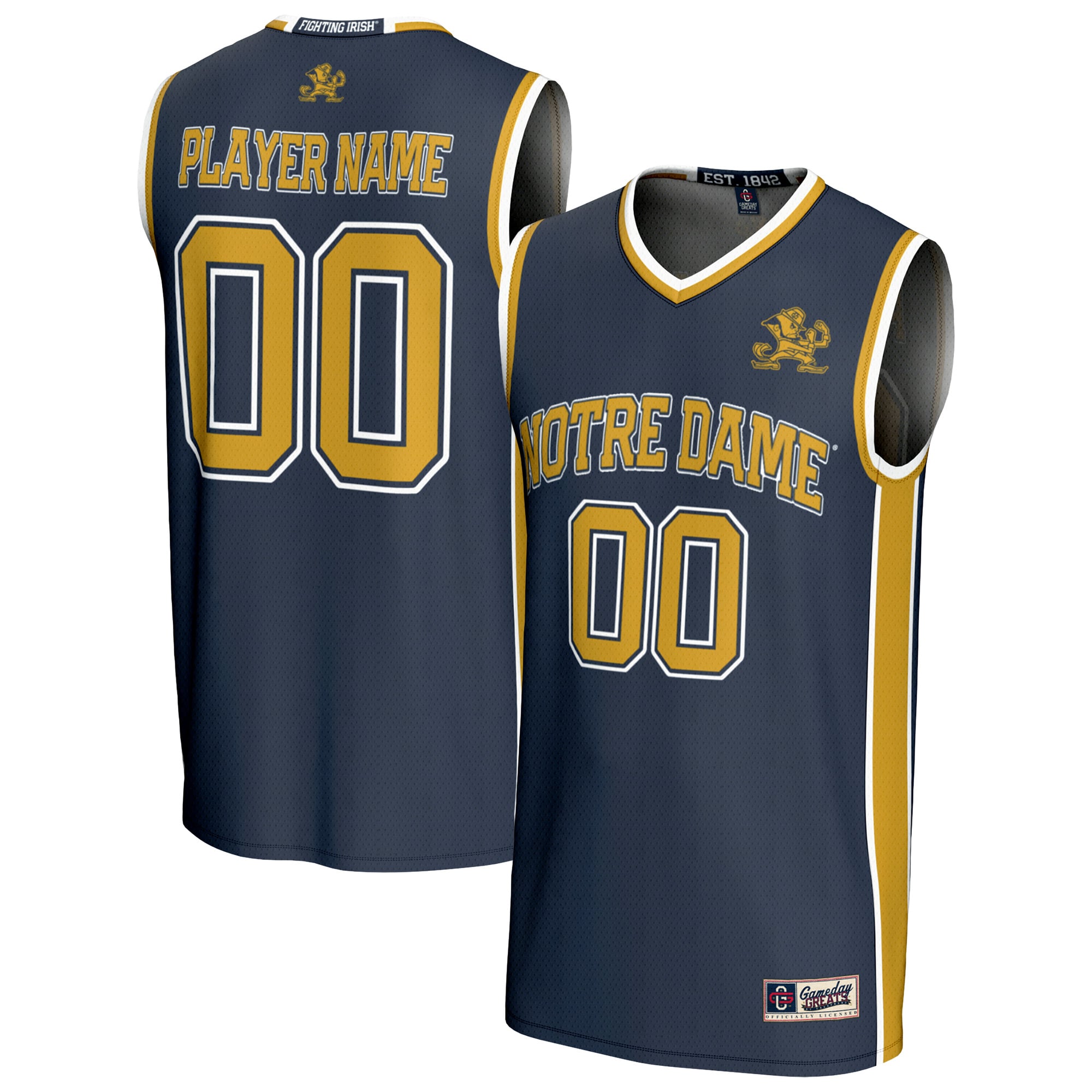 Youth GameDay Greats  Navy Notre Dame Fighting Irish NIL Pick-A-Player Lightweight Men's Basketball Jersey